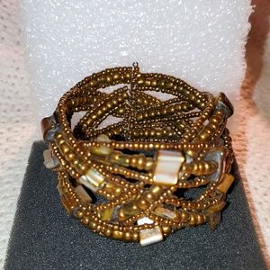 Bead and Polished Shell Bracelet